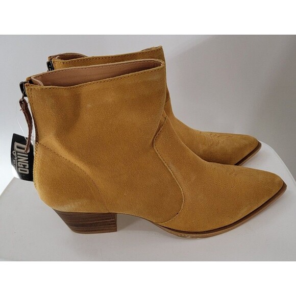 Dingo Womens Klanton Mustard Suede Ankle Boots - Picture 5 of 9